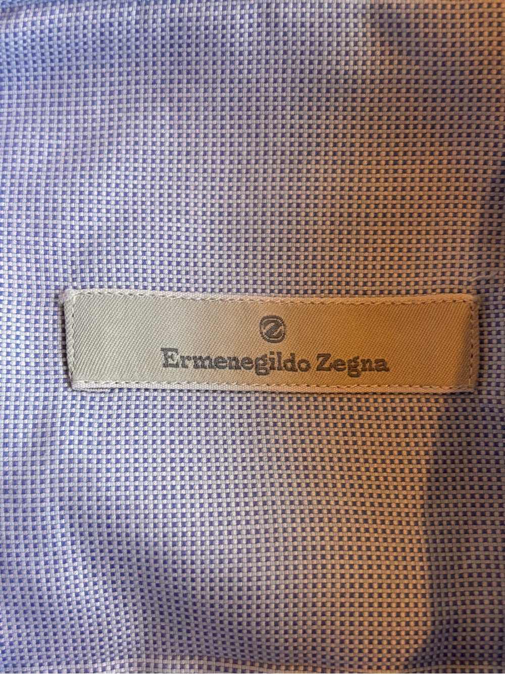 Ermenegildo Zegna Blue Cotton Dress Shirt Size 16 - Picture 3 of 5